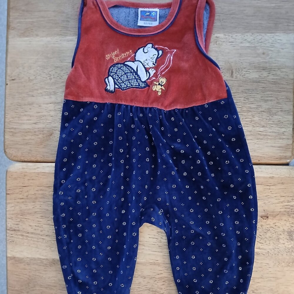 TOPOLINO multi color footed bodysuit  sz 62/68 EU/3-6 mos. baby boy